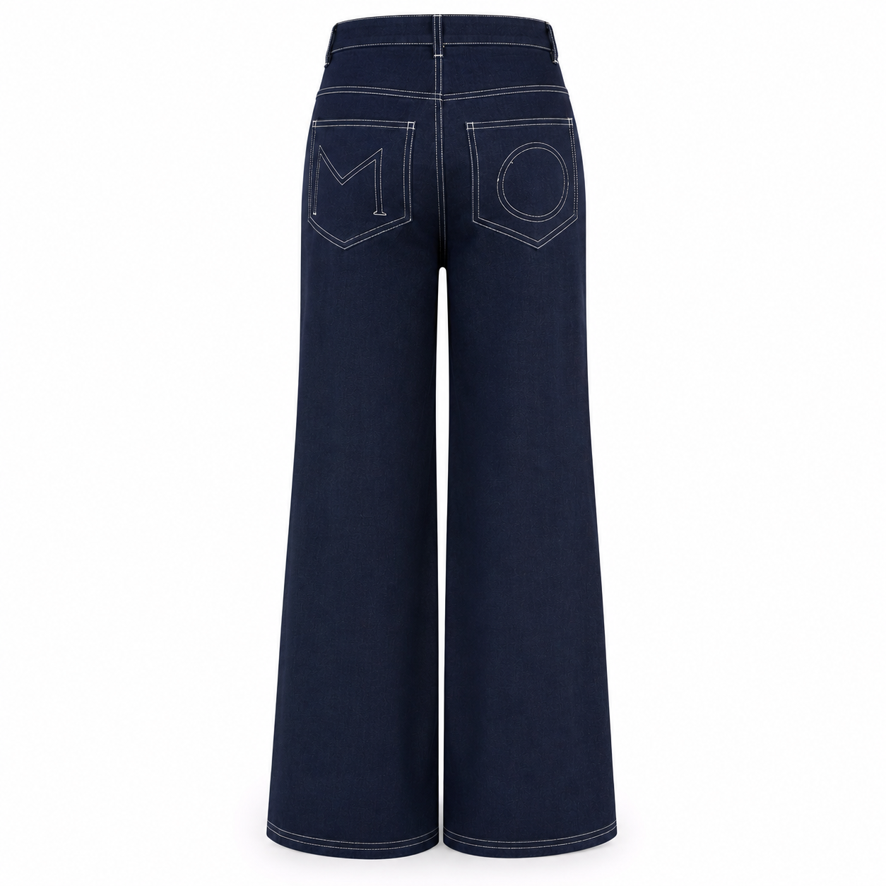 Dark-Blue Flared Denim Jeans