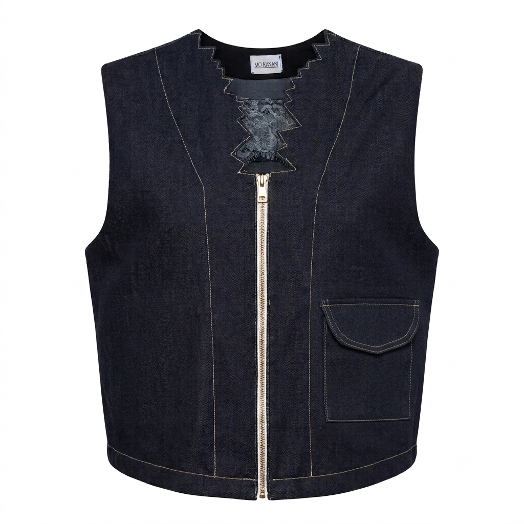 Denim Lace Vest