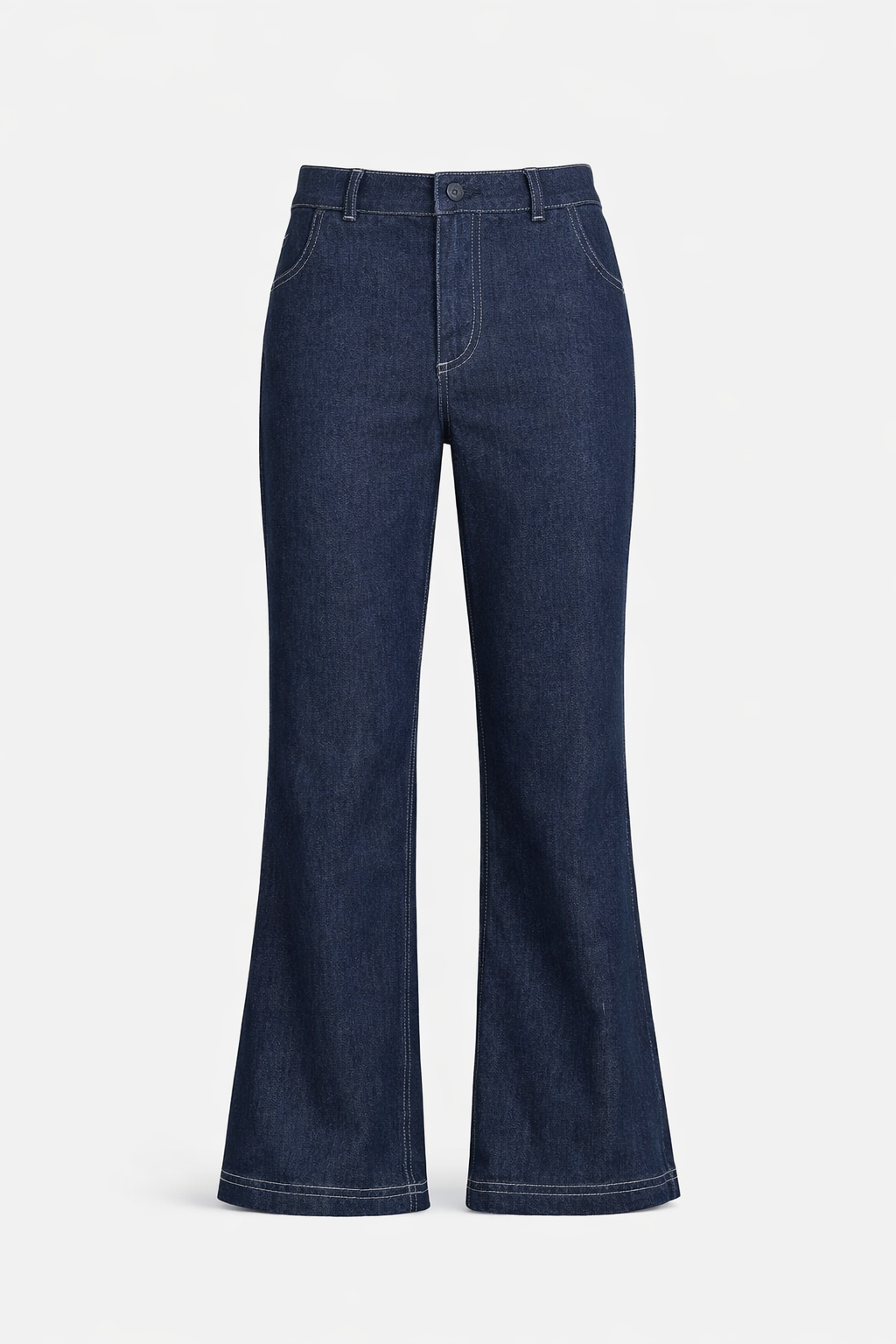 Dark-Blue Flared Denim Jeans